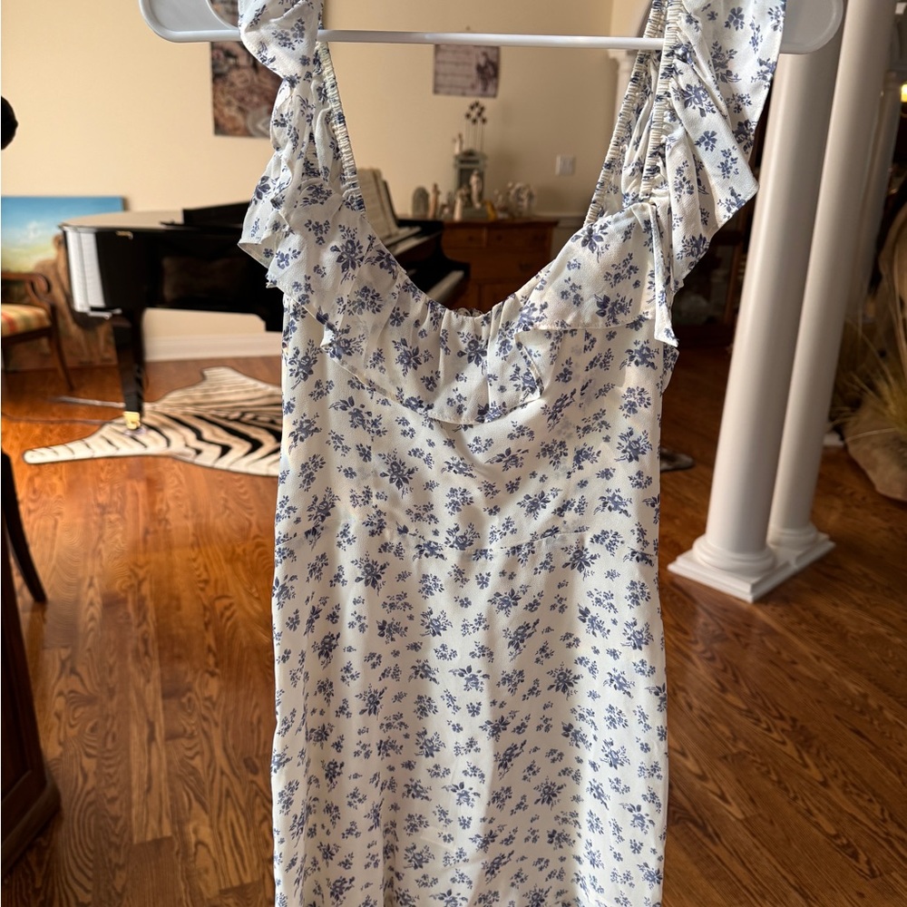 Reformation Blue Floral Dress